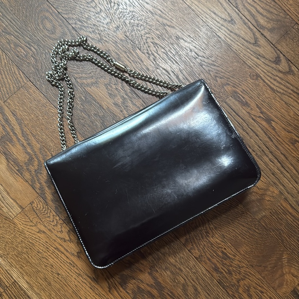 Authentic Gucci Black Leather Chain Shoulder Bag Gucci Black Patent leather - Picture 15 of 16
